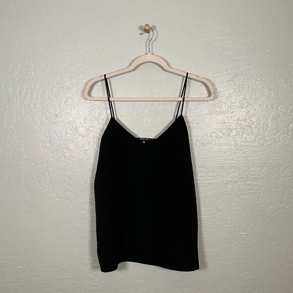 Scotch & Soda Tops - Scotch & Soda Women L Black Cami Tank Raffia Town Lined V Neck Spaghetti Straps